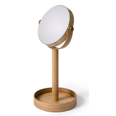 Ayven Kiln Dried Hardwood Round Floor Mirror