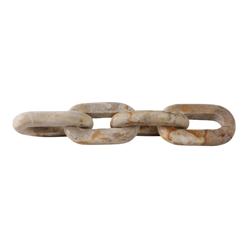14X3" 4-Link Marble Chain, Ivory/Beige