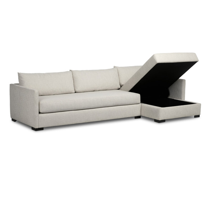 Wickham Chaise Sectional, 35" H x 126.5" W x 61" D, Right Arm Facing W/Storage