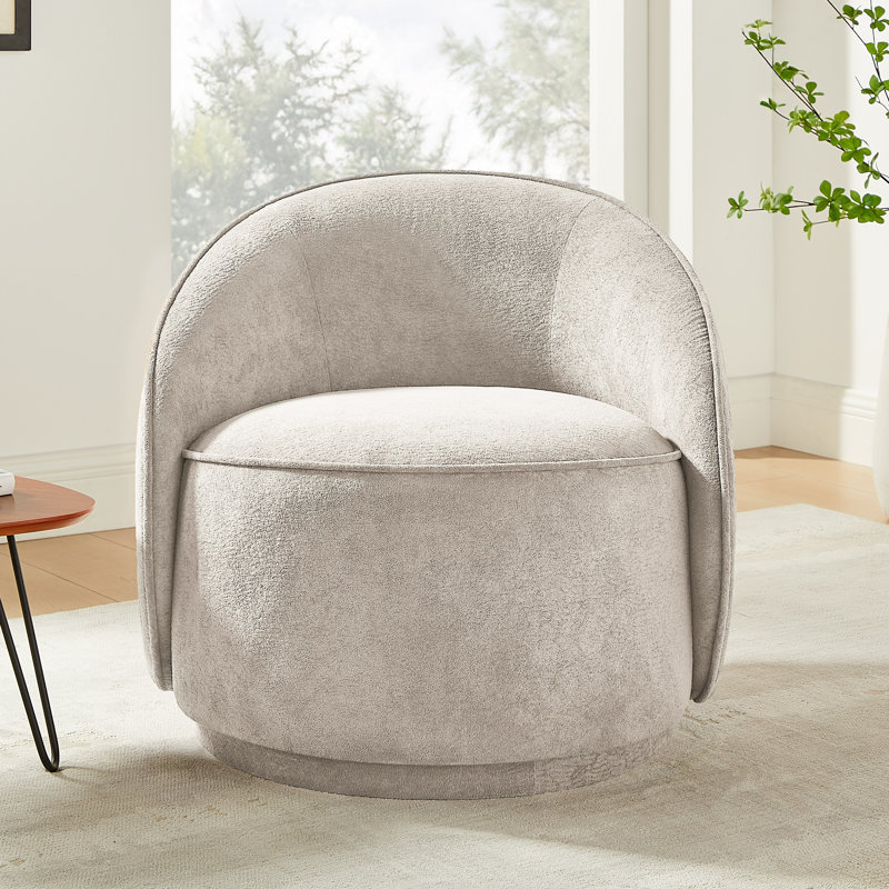 29.33’’ Upholstered Sloped-Arm Swivel Accent Chair, Curry