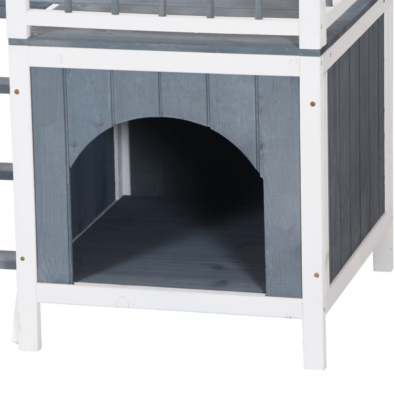 Niche pour chien en bois Swinson, Gris/blanc