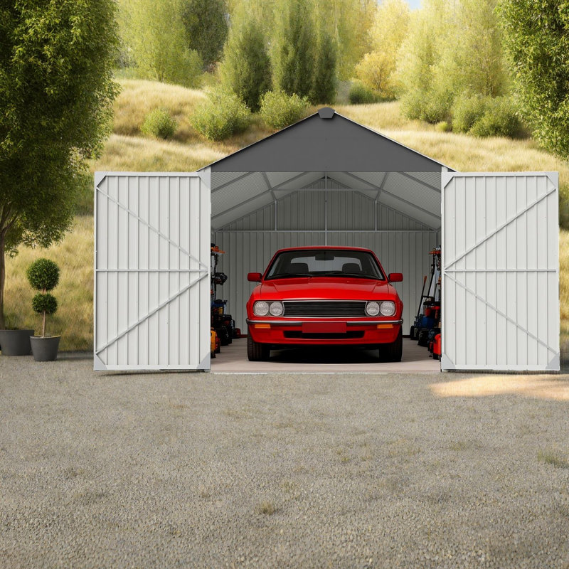 Remise de garage robuste en métal, grande solution de rangement moderne