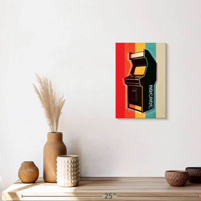 " Retro Arcade " Print, 12" H x 8" W x 1" D