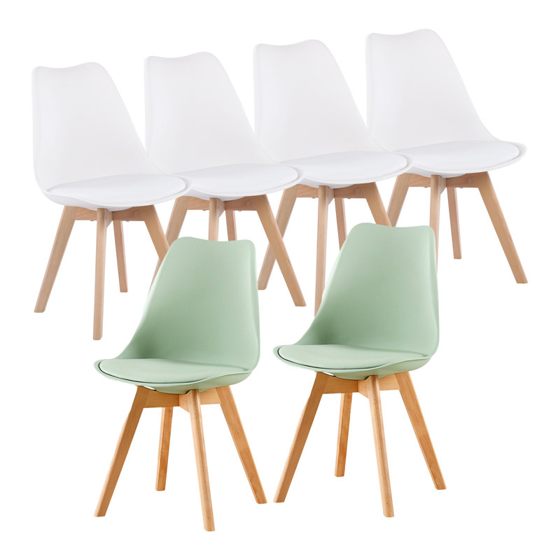 45.5cm H Upholstered Side Chair, Tea Green/White
