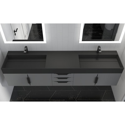 Meuble-lavabo double 84 po avec plateau Amazon