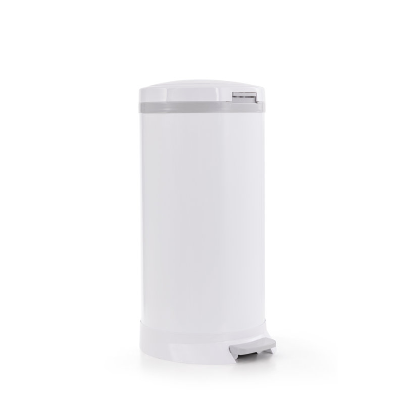Aluminum Step On Waste Basket - 10 Gallons, White