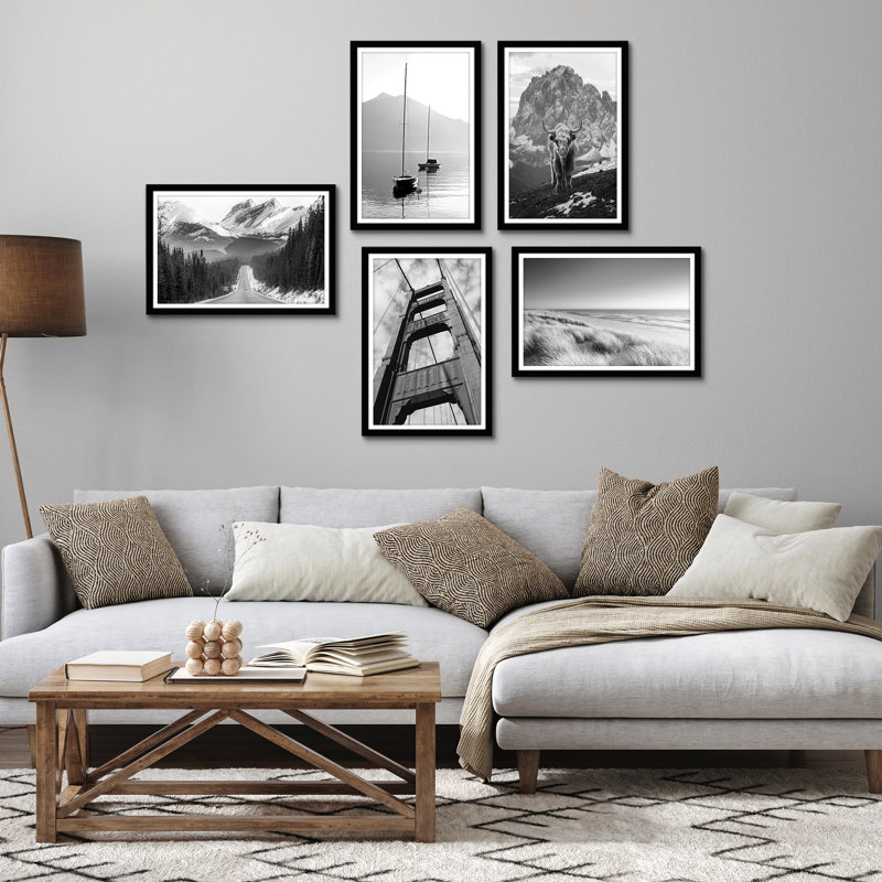 Cadres muraux avec passe-partout Gallery, 12 po x 18 po avec passe-partout pour 11 po x 17 p, Noir
