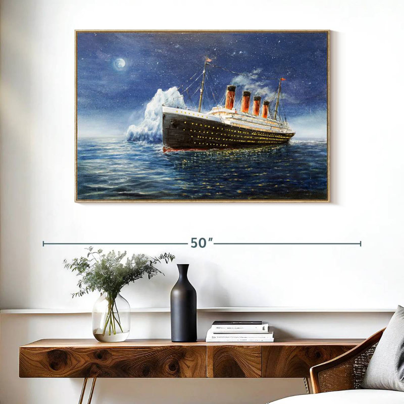 Titanic, Cadre flottant en bois naturel, 40 po x 27 po