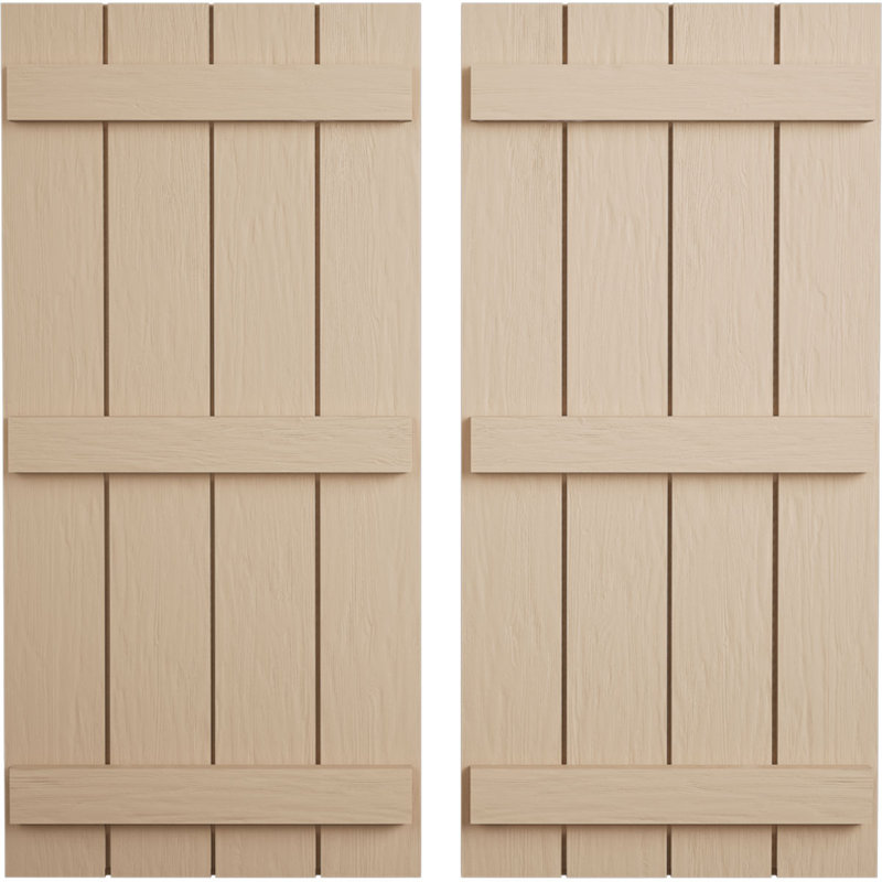 Volets Rustic, Texture sciée brute / brun clair apprêté, 22", H 90 po x l 22 po x P 1 po