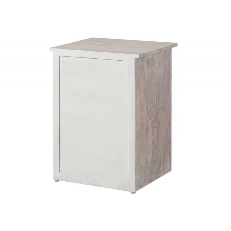 Kashmir 45cm W Solid Wood Bedside Table, Right Orientation