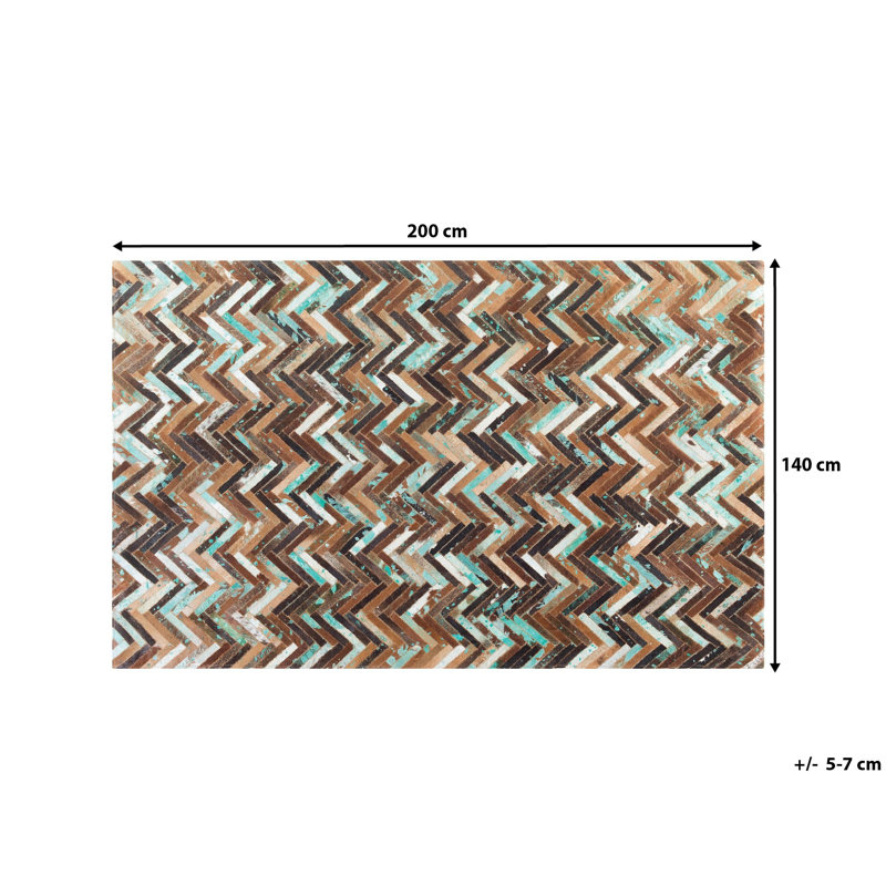Leather Hand Woven Area Rug, Rectangle 140 x 200cm
