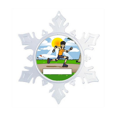 Personalized NTT Cartoon Snowflake Roller Blading Christmas Holiday Shaped Ornament