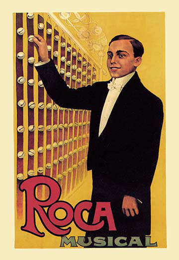 Affiche musicale musicale rocca, H 42 po x l 28 po x P 1,5 po
