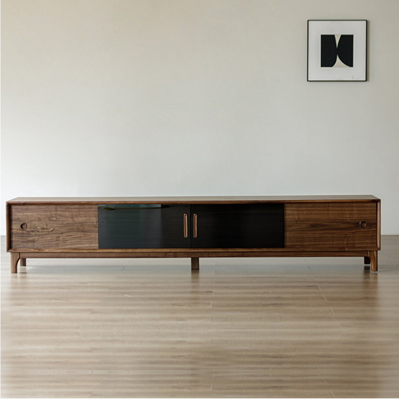 American style retro solid wood TV stand, 86.61"