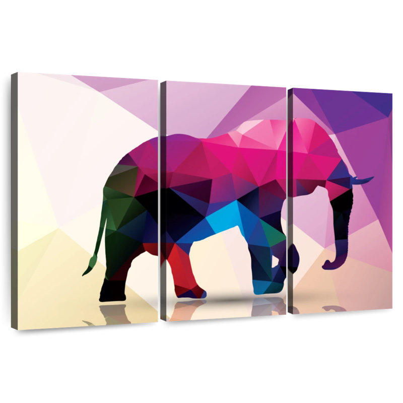 Geometric Elephant, 36" H x 57" W