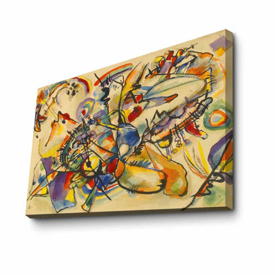 Stunning Decorative Canvas Painting by Kandinsky, 27.6 x 39.4 inches | 100% Suede Canvas with 100% Wooden Frame (Thickness: 1.2 inches) | Perfect for Home Decor, Modern Art Lovers & Unique Gift Ideas