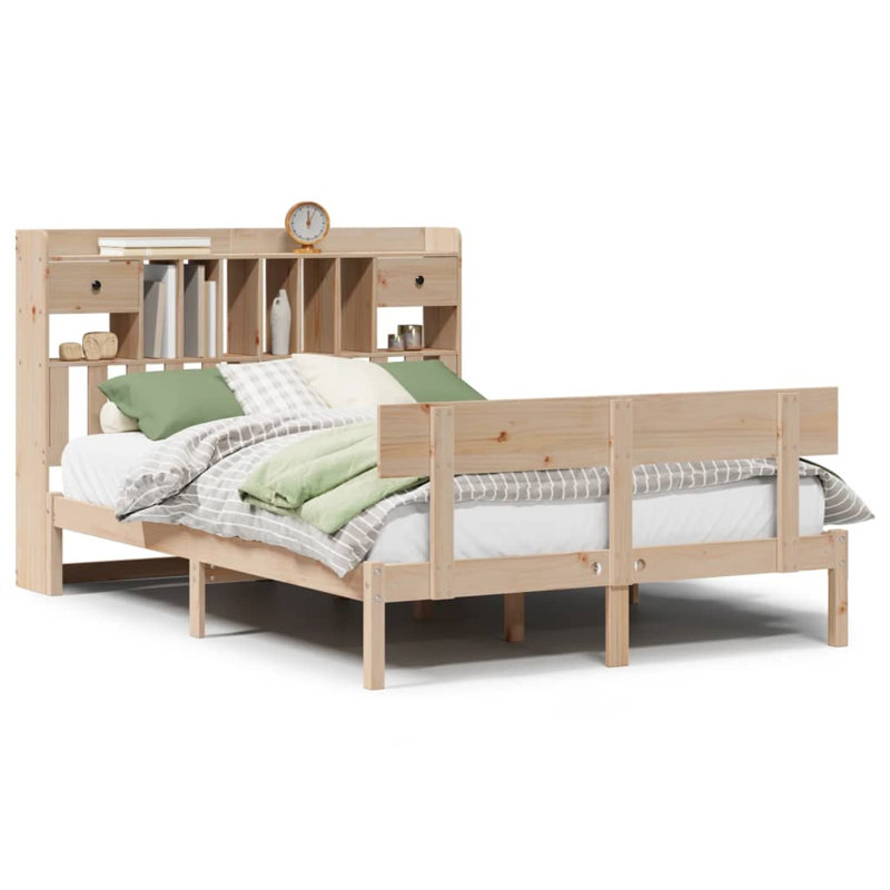 Maxeys Solid Wood Bed, 140 x 190cm, Natural