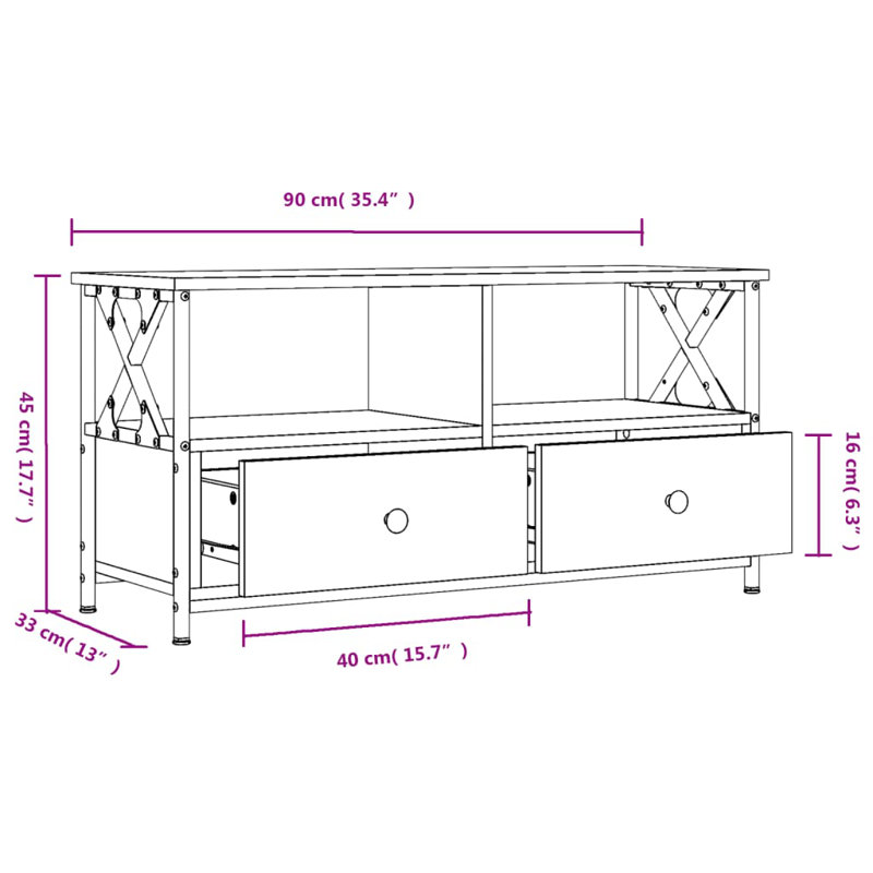 Sireci Unfinished TV Stand for TVs up to 40", Sonoma Oak