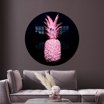 Modern Pineapple Print On Glass For Kitchen Wall Decor