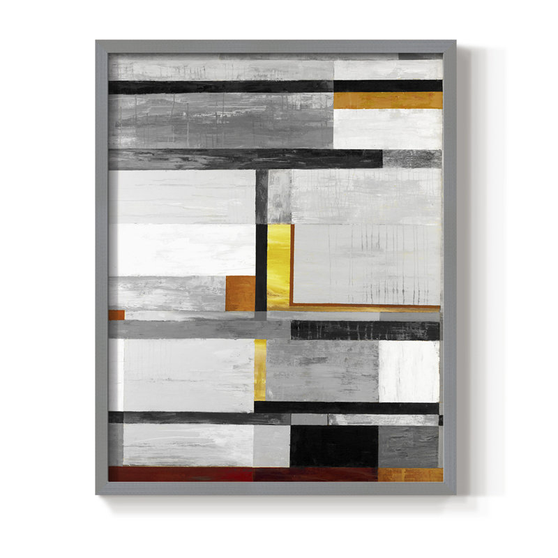 Reproduction encadrée Retro Spectrum V7 - bois massif, H 15 po x l 12 po, Gris