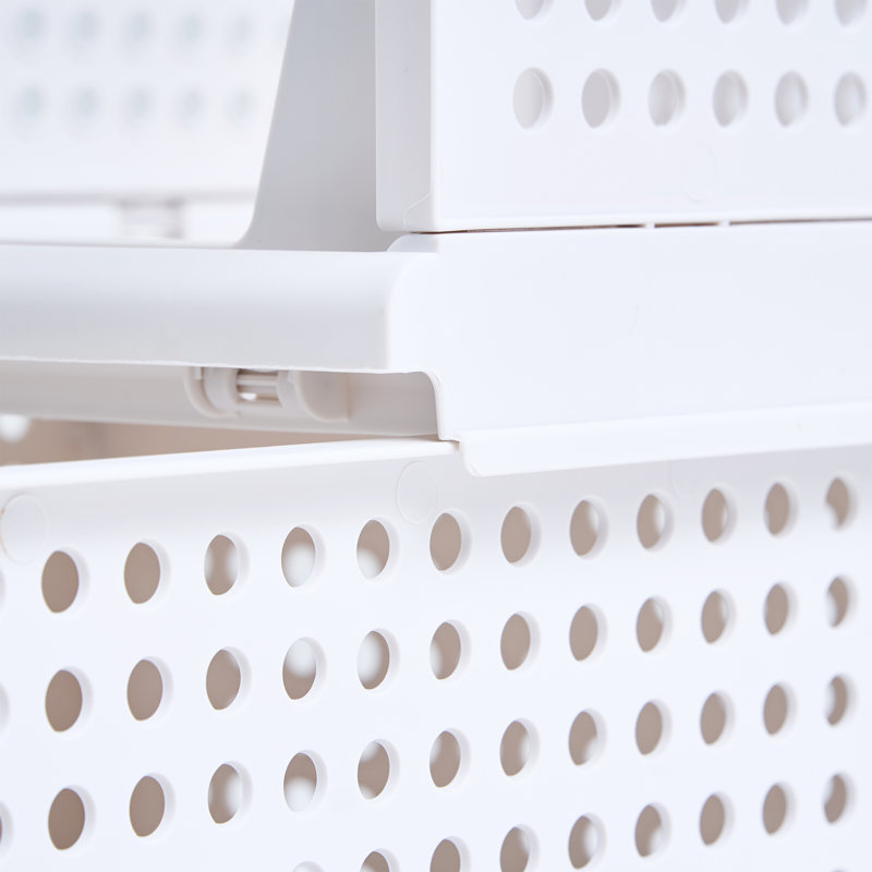 White 4-Pack Foldable Storage Box Plastic Wardrobe Storage Bin, 14qt.
