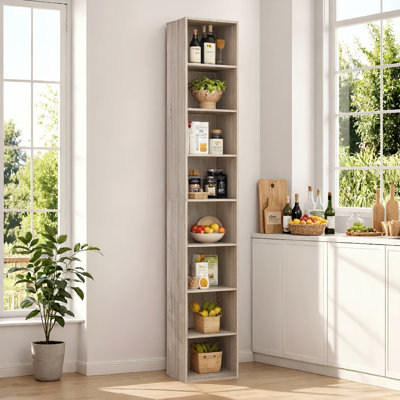 Armoire de cuisine étroite 71,3 po à 8 niveaux, tablette de rangement réglable de 11,7 po pour les petits espaces-2