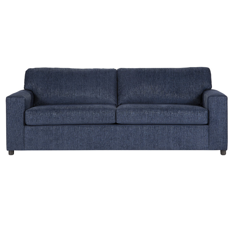 Calian 3-Seater Polyester Fabric Couch, Blue Polyester