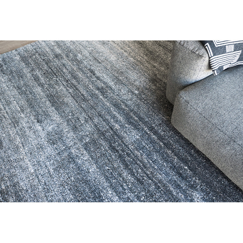 Exquisite Rugs Plush Hand-Knotted Wool/Viscose Gray Area Rug, Rectangle 2' x 3'