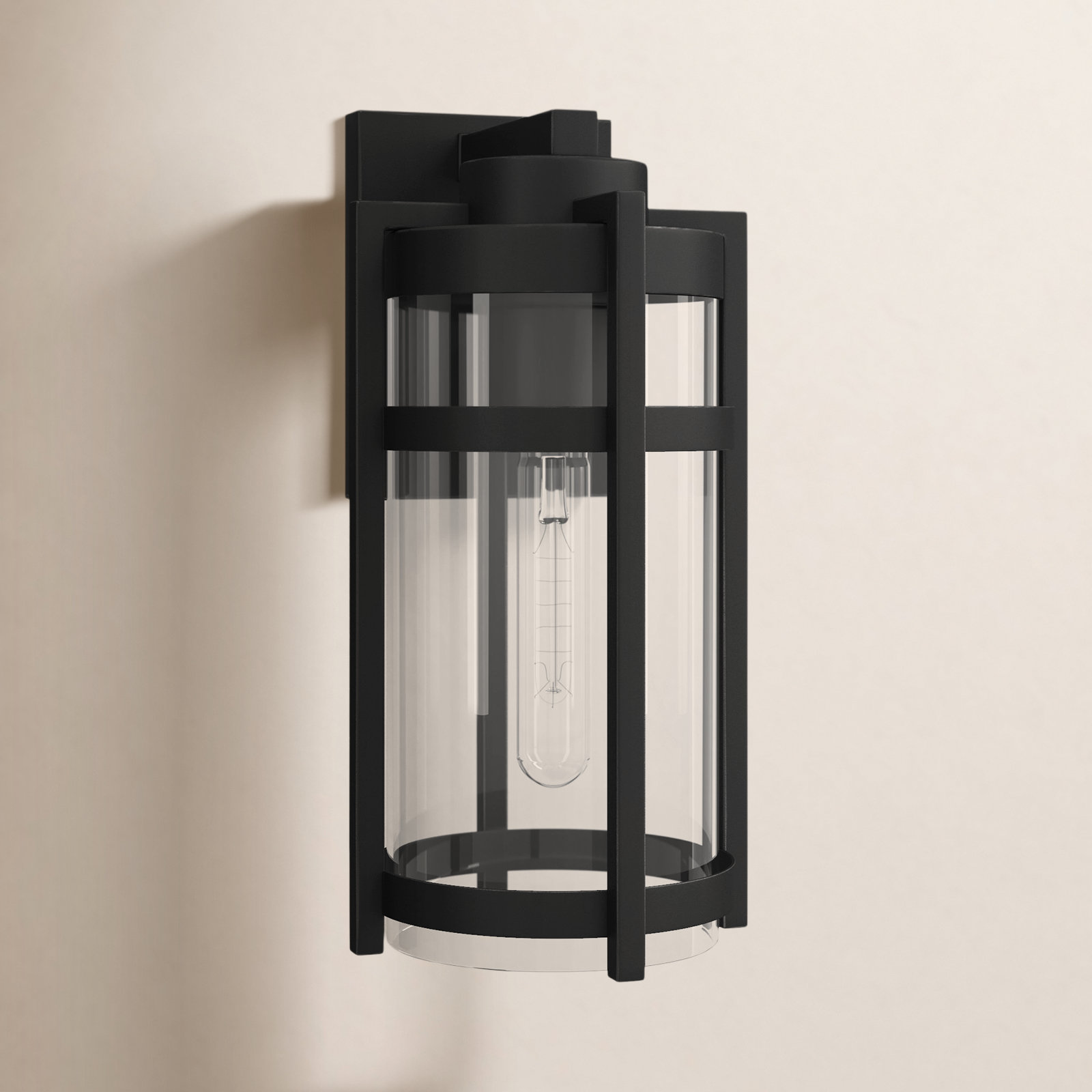 Briggs Single Light Cylinder Outdoor Wall Light, 11.25" H x 6.5" W x 6.5" D