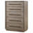 Taupe Oak 5-Drawer Bedroom Chest