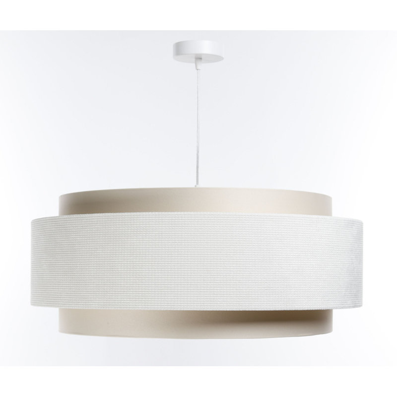 Ammann 1 - Light Natural Geometric Pendant, White, Beige/White