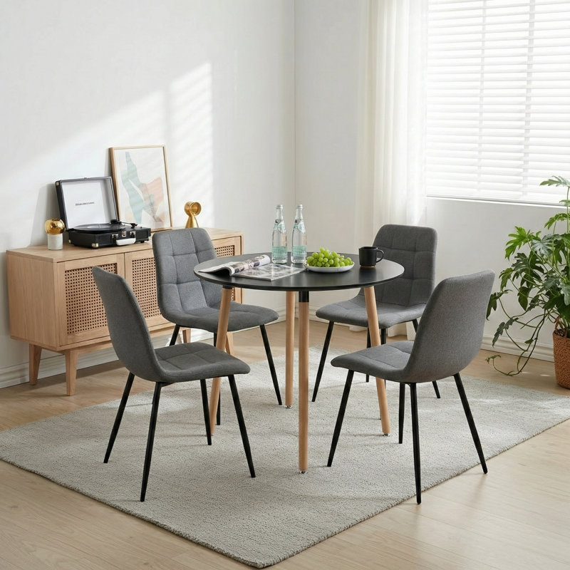 4 - Person Dining Set, Grey, Black