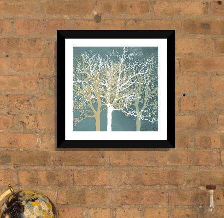 « Tranquil Trees », impression, Papier encadré noir, H 24 po x l 24 po x P 1 po