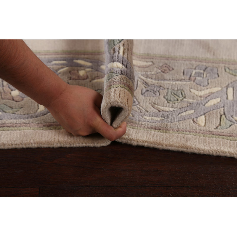 Amy-May One-of-a-Kind 5'4" X 8'0" Wool Area Rug in Beige