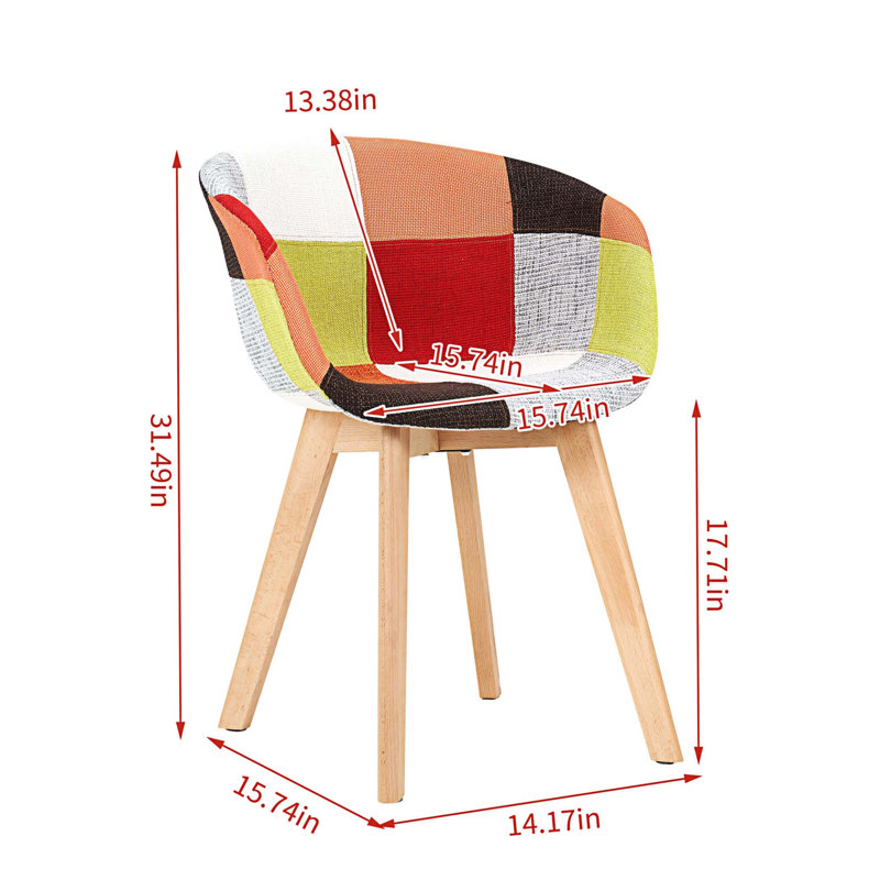 Ensemble de 2 chaises de salle à manger de haute qualité, Rouge / jaune
