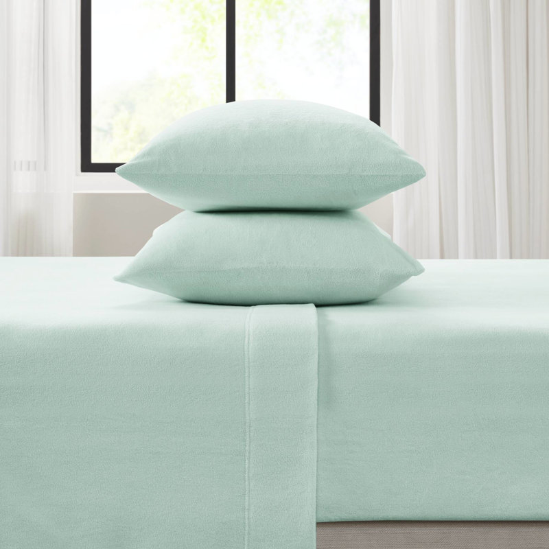 4 Pcs Queen Sheet - 100% Fleece, Cozy Ultra Soft Handfeel, Pilling, Machine Washable, , With Flat Sheet, Fitted 2 Pillowcases, Fits 16" Mattresses , , Soft, Cozy,