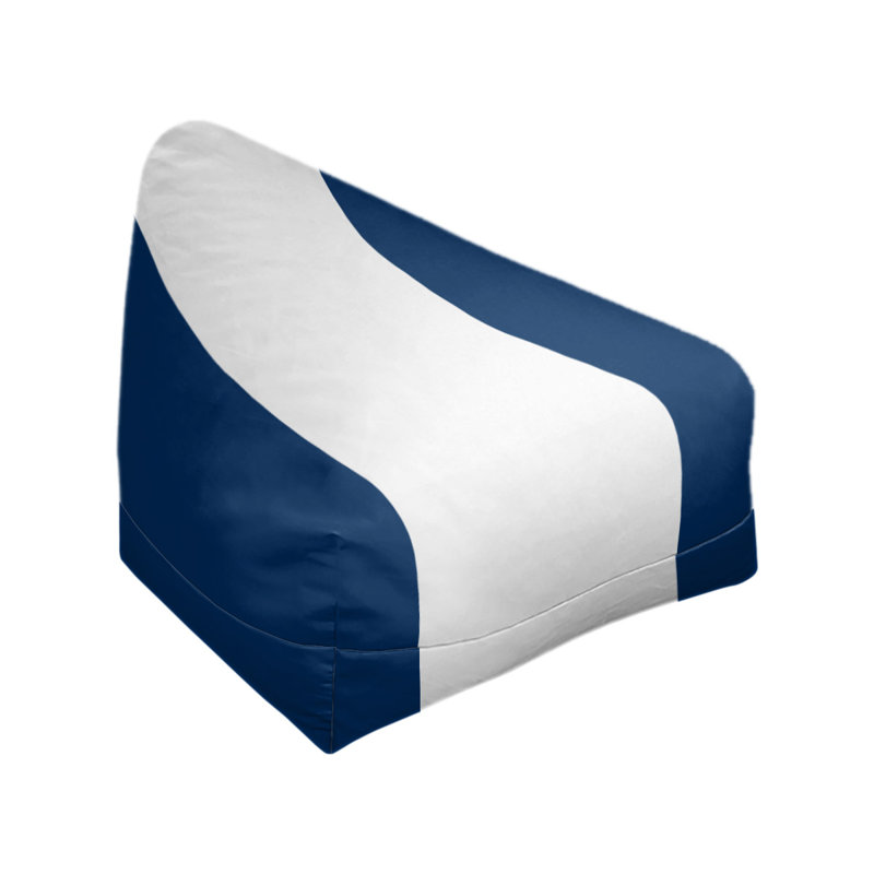 Bean Bag Cover, 30" H x 27" W x 2" D, Navy Blue/White/Navy Blue