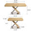 Table de salle à manger carrée 6, rétractable de 47,25 po à 63 po, finition naturel + structure en acier, sièges 4 à 6, et-1164093485-1164093651