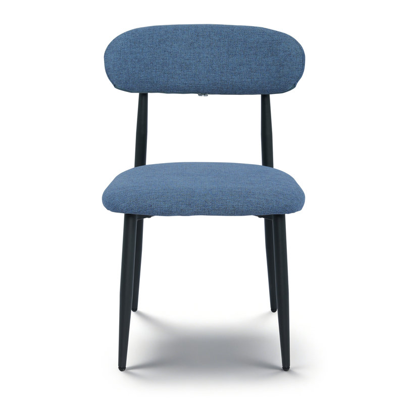 Upholstered Dining Chair Side Chair, Black, Blue