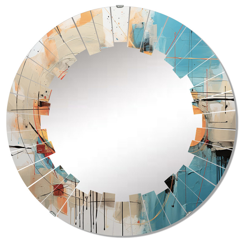 Midler - Miroir mural moderne rond, 32 po x 32 po