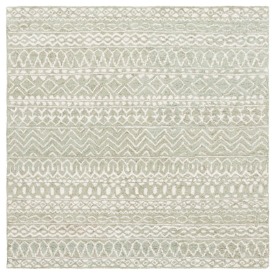 Micro-Loop Hand Tufted Wool & Cotton Geometric Rug