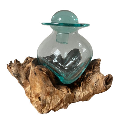 Recycled Glass Decorative Bowl in Brown