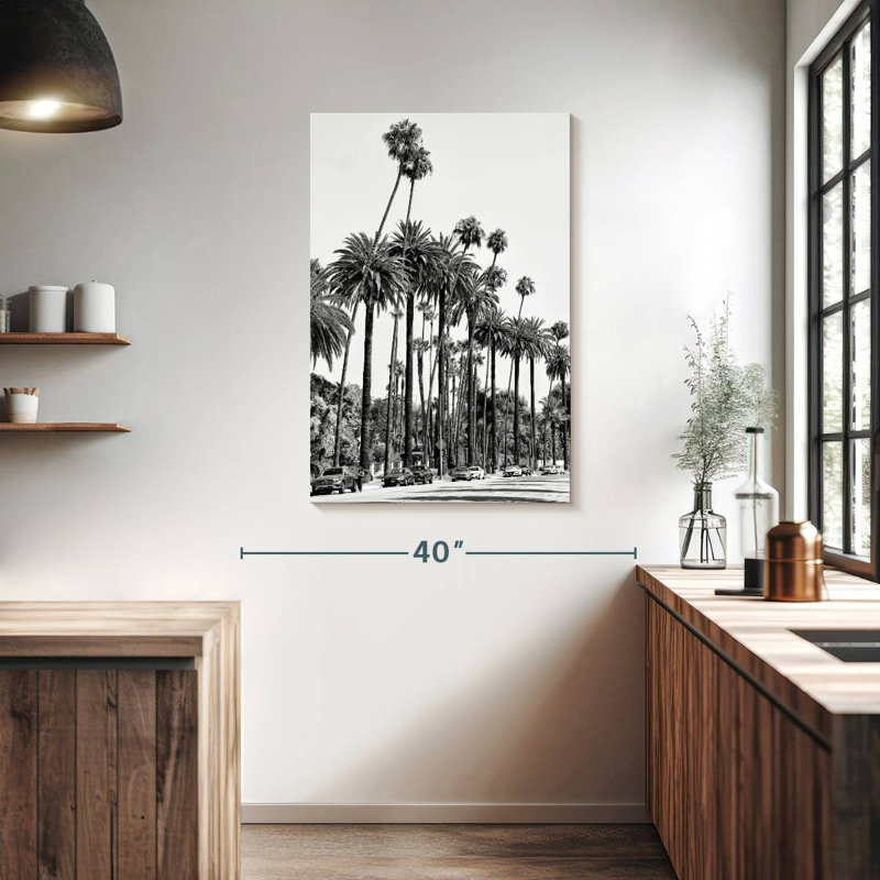 Sireci Black California LA's Palm Trees, 39" H x 26" W