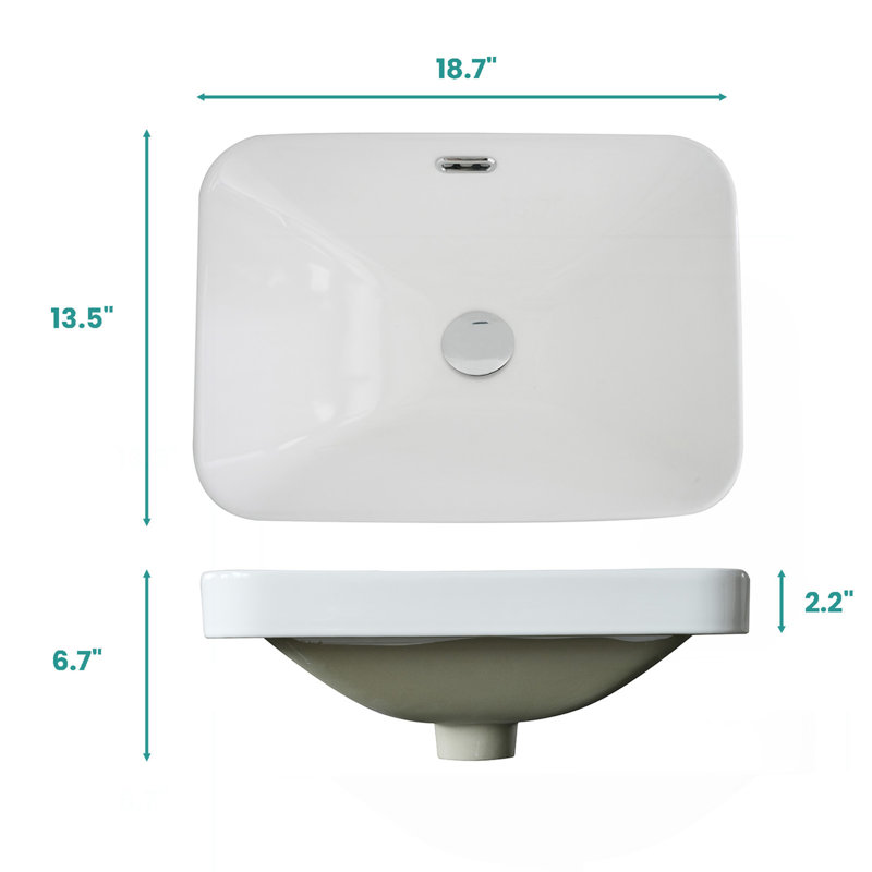 BB12-18-101, cuve en céramique blanche intégrée, drain non inclus