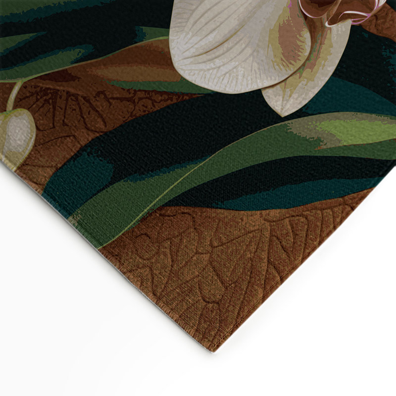 Tapis beige d'intérieur et d'extérieur Botanical, Rectangle 5 pi x 7 pi