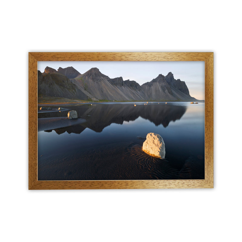 Stillness by Karsten Wrobel - Print on Canvas, 25cm H x 34cm W x 3cm D, Brown Framed
