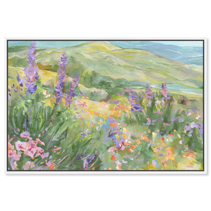 Toile «Blooming Fields» par Art Remedy, H 37 po x l 55 po, Blanc, Cadre flottant