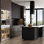 Armoire à huche, huche de cuisine avec lumière, armoire sur îlot de rangement, desserte avec 3 grands tiroirs, 6 portes et 1 tablette ouverte-2142698887