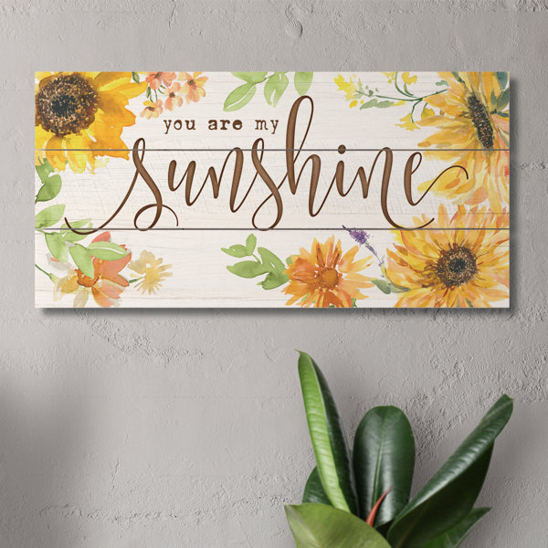 Stupell You Are My Sunshine Phrase Children's Sun Rise Canvas Wall Art - Yellow - 24 x 30
