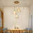 3-light Glass Suspended Chandelier